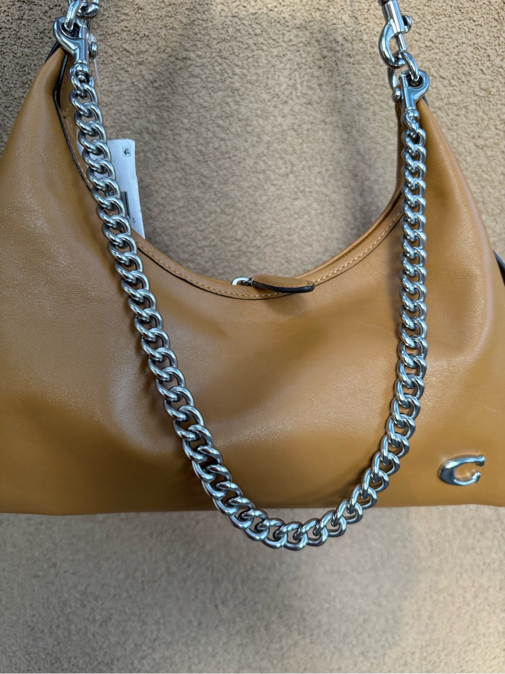 Coach RARE Honey color Pocket Juliet 30 nwt with silver hardware - Picture 3 of 10